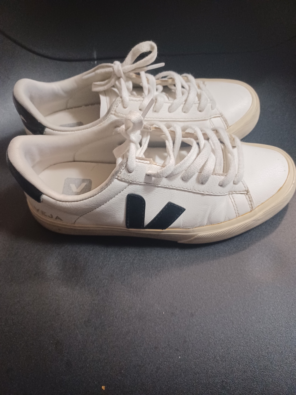 Veja Women’s White Leather V-Logo Sneakers